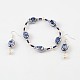 Porcelain Beaded Bracelets and Dangle Earrings Jewelry Sets SJEW-E052-02-1