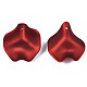 ゴム引きスタイルの不透明なアクリルパーツ  花びら  暗赤色  37.7x34.8x12mm  穴：1.7mm X-ACRP-T010-07-3