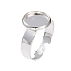 Adjustable 201 Stainless Steel Finger Rings Components STAS-G187-01S-10mm-1