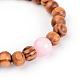 Bracelets extensibles avec perles en bois BJEW-JB01941-3