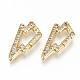 Brass Micro Pave Clear Cubic Zirconia Twister Clasps ZIRC-S067-122-NF-1