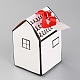 クリスマステーマギフトスイーツ紙折り箱  単語とリボンのラベル  クリスマスに飾る  家の形  ミックスカラー  33x17x0.1cm DIY-H132-02B-1