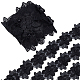 GORGECRAFT 2 Yard 3D Polyester Flower Lace Edge Trim Ribbon Pearl Beads Edging Trimmings Embroidered Applique Fabric Vintage Sewing Craft for Wedding Dress Embellishment DIY Dress Decor(Black) OCOR-GF0001-85A-1