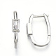 Brass Micro Pave Clear Cubic Zirconia Huggie Hoop Earring EJEW-T046-15P-NF-2