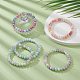 Glass Rondelle Beaded Bracelets for Women BJEW-JB09369-4