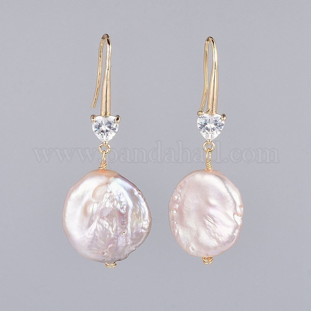 Boucles d'oreilles clip vintage avec perles baroques : déclaration de cristaux en or français - France