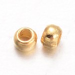 Rondelle Brass Crimp Beads, Golden, 1.5mm, Hole: 0.5mm