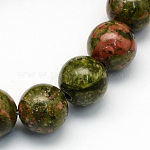 Unakite naturelles perles rondes brins, 6.5mm, Trou: 1mm, Environ 63 pcs/chapelet, 15.5 pouce