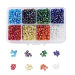 1 Box 6/0 Glass Seed Beads Transparent Colours Rainbow DIY Loose Spacer Mini Spacers, Mixed Color, 4mm, Hole: 1mm, about 1900pcs/box