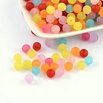 8 pelota perlas mm mixta redonda transparente de acrílico esmerilado, agujero: 2 mm