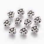Tibetan Style Alloy Beads, Lead Free & Cadmium Free, Flower, Antique Silver, 12x10mm, Hole: 3.5mm