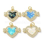 Латунные микропаве прозрачные подвески с фианитом KK-C045-36G