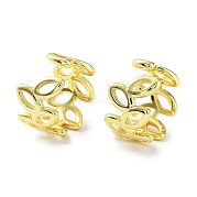 Серьги-каффы из латуни с полым конским глазом EJEW-D088-12G