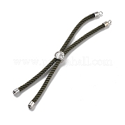 Серебряные браслеты из витого нейлонового шнура DIY-B066-03P-22