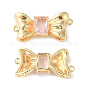 Brass Pave Cubic Zirconia Connector Charms KK-L208-01G-06