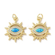 Латунные микропаве прозрачные подвески с фианитом KK-C045-08G
