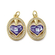 Латунные микро проложить кубического циркония подвески KK-H457-01G-01