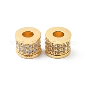 Laiton micro pavé de perles de zircone cubique claires KK-P234-33G