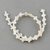 Natural Sea Shell Beads Strands, Dyed, Square Chip, White,  1~3.5x4.5~10x4.5~10mm, Hole: 0.5mm, 16.1 inch~16.9 inch