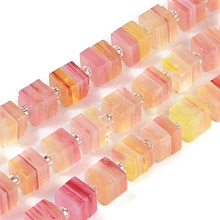 Handgefertigte nepalesische Bunte Malerei-Perlenstränge, 3D Würfelkastenform, Mischfarbe, 5.5x6x5.5 mm, Bohrung: 1 mm, ca. 51~53 Stk. / Strang, 15.59''~16.26'' (39.6~41.3 cm)