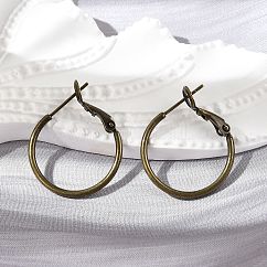 Orecchini a cerchio in ottone, anello, bronzo antico, 20x1.5mm, ago :0.6mm