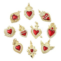 10 pz 10 stili pendenti in ottone grado aaa zirconia cubica&nbsp;KK-CJ0003-07