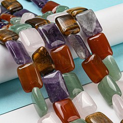 Natürliche Amethyst- und Rosenquarz- und rote Achat- und grüne Aventurin- und Tigerauge-Perlenstränge&nbsp;G-T121-24