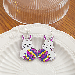 Boucles d'oreilles pendantes en acrylique pour Pâques&nbsp;FS-WG521CC-01