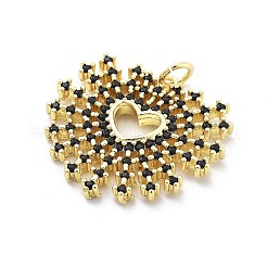 Pendentifs avec zircon cubiques à micro-pavés en laiton&nbsp;KK-Q006-35G-04