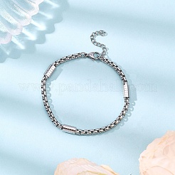 Bracciali con catene a scatola in acciaio inossidabile 304 anti-ossidazione per donna&nbsp;BJEW-JB12634-01
