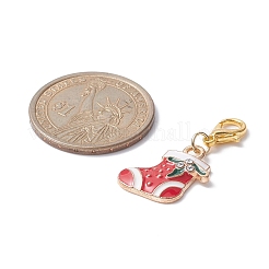Décorations de pendentif en alliage de strass et d'émail sur le thème de noël&nbsp;HJEW-JM00980