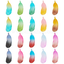 20 Stück 10 Farben zweifarbige Anhänger aus mattiertem Acryl&nbsp;FACR-TA0001-07