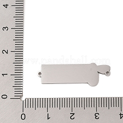 304 Edelstahl-Verbindungsanhänger aus rosa Emaille&nbsp;STAS-P377-16P-B