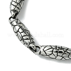 Bracciali a catena con maglie in pelle di serpente in acciaio inossidabile 304 per donne e uomini&nbsp;BJEW-C063-01AS