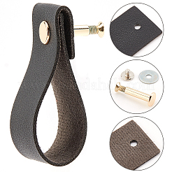 Rechteckige Schubladengriffe aus Leder&nbsp;LS-AJEW-WH0251-77F