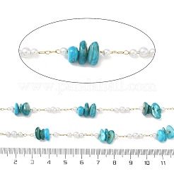 Handgefertigte Ketten aus Naturmuscheln und ABS-Imitationsperlen&nbsp;CHS-F025-13G-01