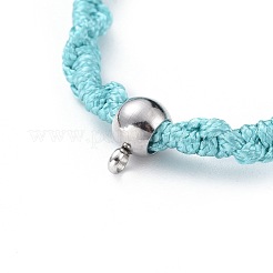 Pulseras de cuentas trenzadas de poliéster encerado coreano unisex ajustables&nbsp;BJEW-JB04669-05