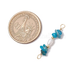 Natürlicher Apatitsplitter & natürliche Süßwasser-Zuchtperlen-Verbinderanhänger&nbsp;PALLOY-JF03707-10