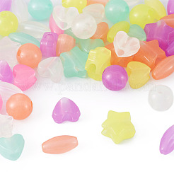 200pcs 4 leuchtende Acrylperlen im Stil&nbsp;TACR-FS0001-02