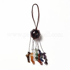 Décorations de pendentif rond en améthyste naturelle&nbsp;G-G997-A05