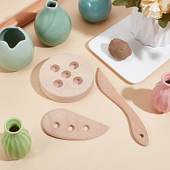 Wurfrippenwerkzeug aus Holz und Keramik&nbsp;DIY-WH0622-271