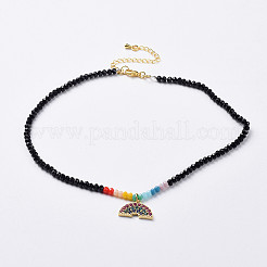 Collane pendenti con perle di vetro&nbsp;NJEW-JN02562