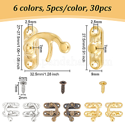 30 Stück 6 Farben Eisen Riegelhaken Haspe Hornschloss mit Schrauben&nbsp;FIND-OC0003-42
