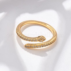 Micro ottone spianare anelli zirconi&nbsp;RJEW-C120-30A-G