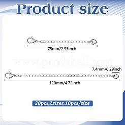 20 Stück 2 Stile 304 Edelstahl Ende mit Ketten&nbsp;FIND-ME00002