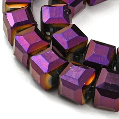 Chapelets de perles en verre électroplaqué&nbsp;EGLA-D018-6x6mm-84