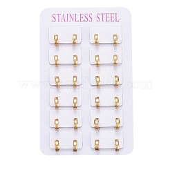 Pendientes de aro huggie de acero inoxidable 304&nbsp;EJEW-L252-043C-G