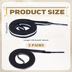 4 Stück gestreifter Polyester-Schnürsenkel&nbsp;AJEW-LP0002-51