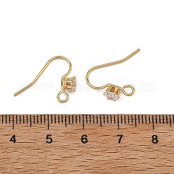 Componenti per orecchini Shegrace in ottone con pavé di zirconi cubici&nbsp;XGRQ4S645-743G