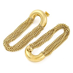Orecchini a bottone con catena a nappa in acciaio inossidabile 304 per donna&nbsp;EJEW-U023-07G